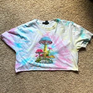 Tie dye mushroom crop top